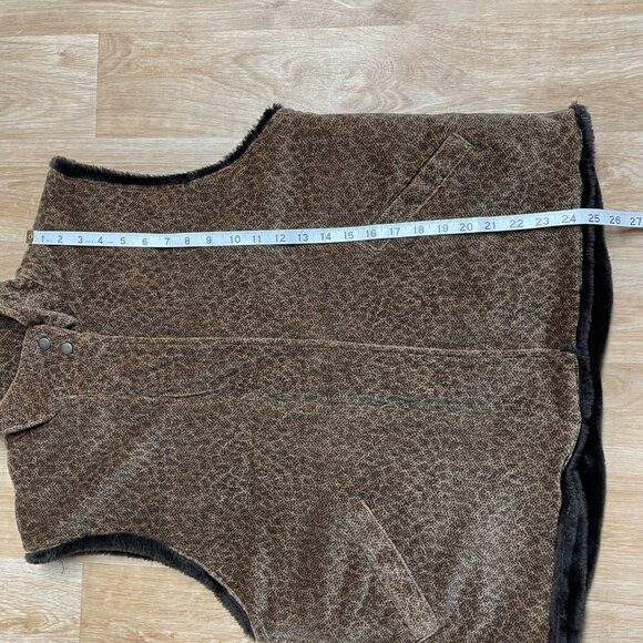 JONES NEW YORK VEST FULL ZIP FAUX FUR LINED WOMENS L ANIMAL PRINT POCKETS ARTSY - Picture 10 of 10